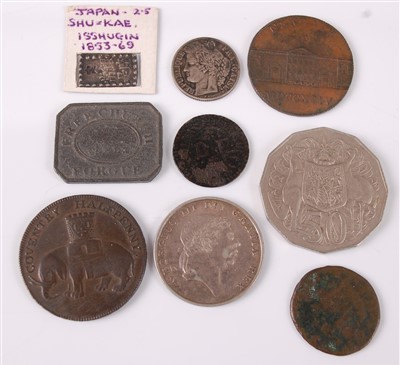 Lot 2216 - Great Britain and World, a small collection of coins and tokens to include