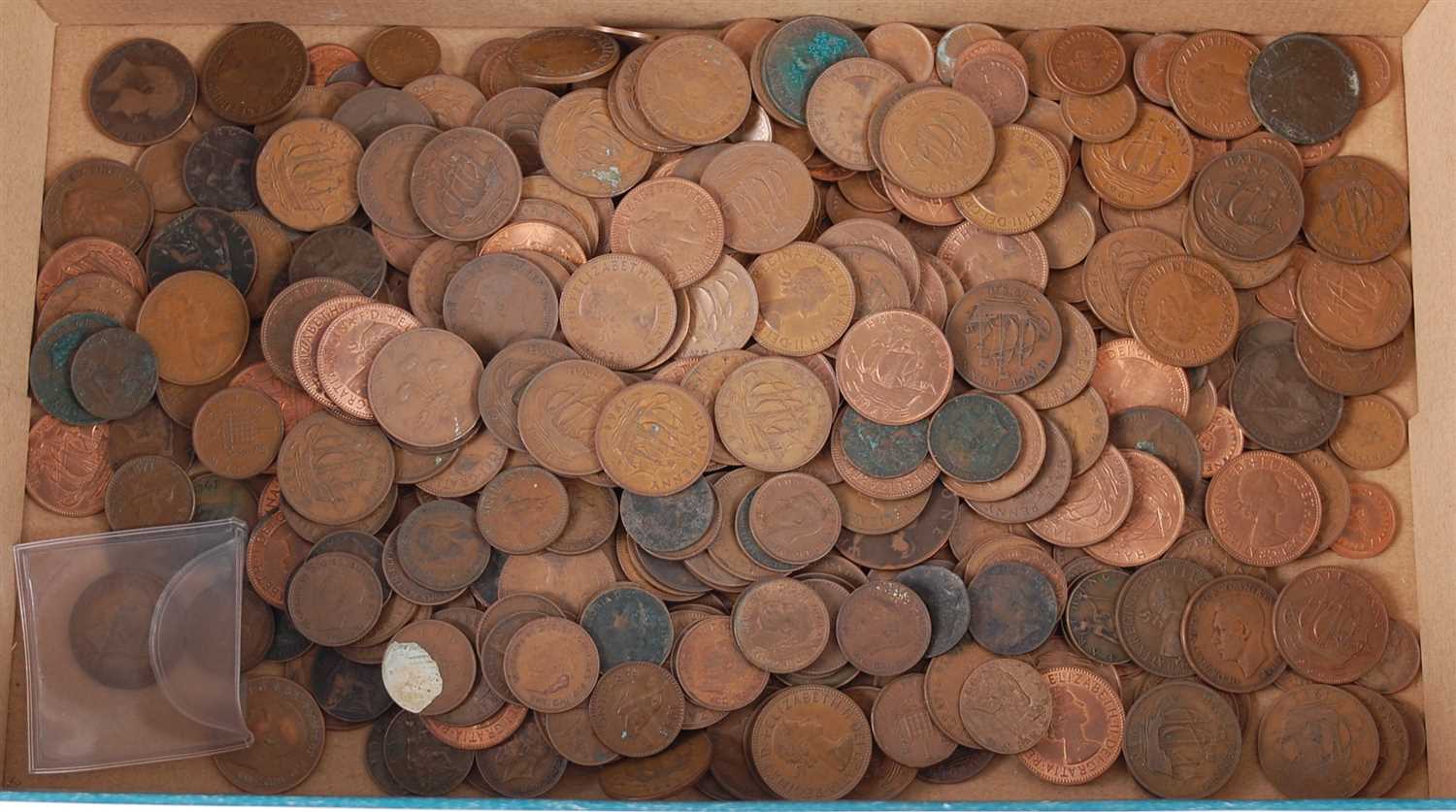 Lot 2076 - Great Britain and World, a mixed lot of George III and later copper pennies and miscellaneous foreign coins.