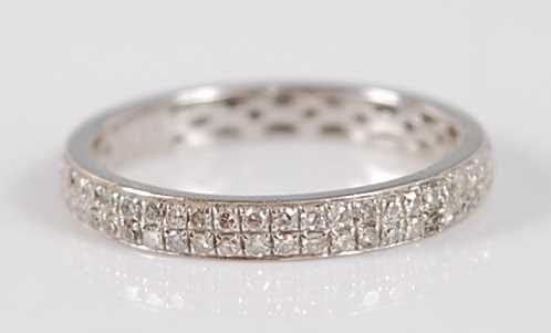 Lot 2689 - A contemporary 18ct white gold diamond...
