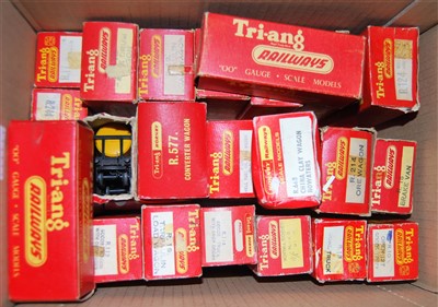 Lot 772 - 40+ Triang and Hornby wagons some in window...