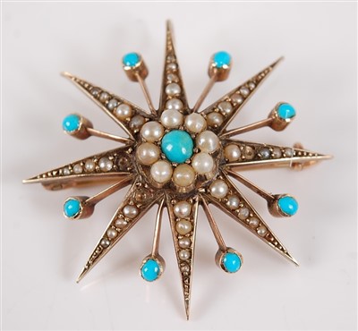 Lot 2718 - A circa 1900 yellow metal, seed pearl and...