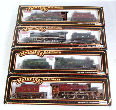 Lot 718 - 4 Mainline engines and tenders GWR green...