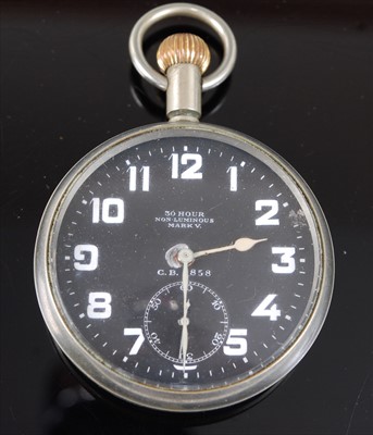 Lot 187 - A WW I Royal Flying Corps nickel cased cockpit watch