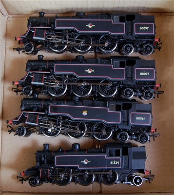 Lot 745 - Four Bachmann BR black tank locos - 2x Class 4...