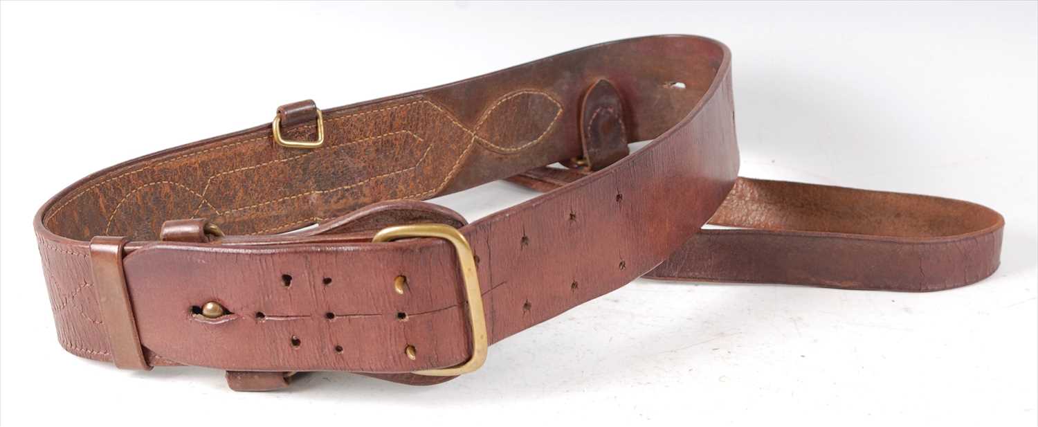 Lot 225 - An early 20th century brown leather Sam Browne belt