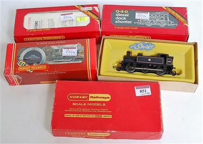 Lot 851 - Four Hornby locomotives R52S BR Jinty tank...