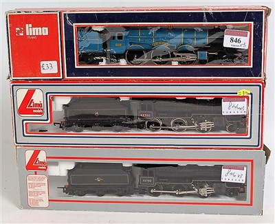 Lot 846 - 3 Lima steam engines and tenders BR blue...