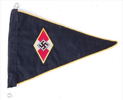 Lot 299 - A German Hitler Youth double sided pennant...
