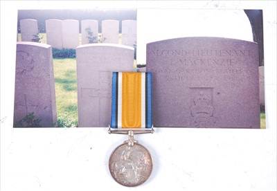 Lot 401 - A WW I British War medal, naming 2/L J....