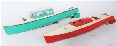 Lot 200 - Two Hornby boats - Speedboat, red hull and...