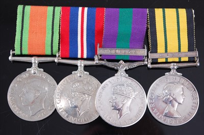 Lot 404 - A group of four medals mounted for wearing to...