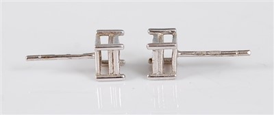 Lot 2741 - A pair of 9ct white gold diamond square...