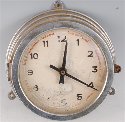 Lot 84 - A German chrome cased ships clock