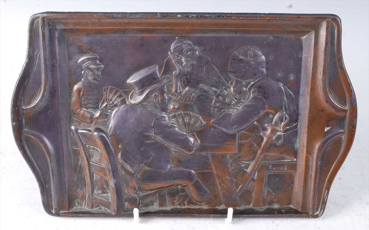 Lot 87 - A copper plaque depicting "The Great Game"