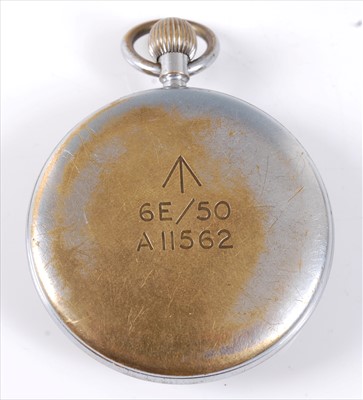 Lot 327 - A Jaeger-LeCoultre military issue nickel cased open faced pocket watch