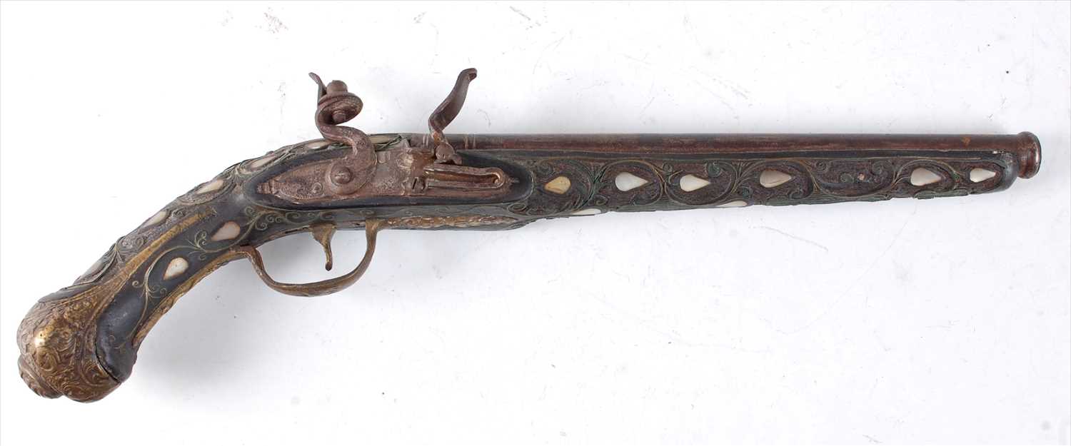 Lot 181 - A model of an 18th century Turkish flintlock pistol