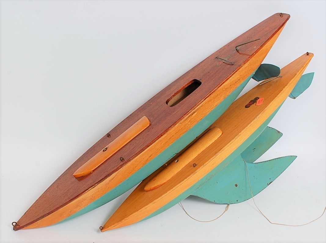 Lot 23 - Two Bowman Models of Dereham wooden pond yacht...