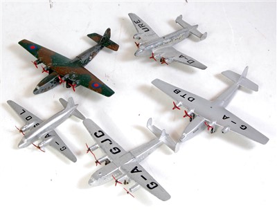 Lot 1921 - Five various loose Dinky toy aircraft to...