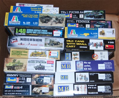 Lot 1468 - 17 various boxed military release plastic...