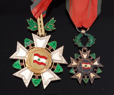 Lot 211 - A National Order of the Cedar (Lebanon) Commanders neck badge