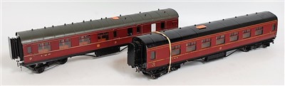 Lot 500 - Two Westdale kit LMS bogie coaches, maroon,...