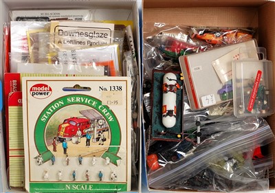 Lot 988 - Two small boxes of N gauge layout accessories...