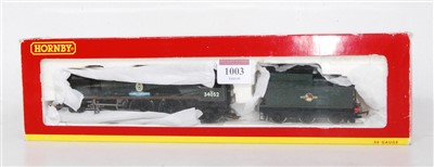 Lot 1003 - A BR lined green Hornby rebuilt Bulleid...