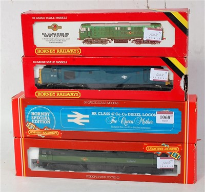 Lot 1068 - 4 Hornby diesel locomotives R319 BR blue class...