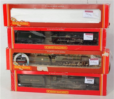 Lot 1050 - Four Hornby steam engines and tenders GWR...