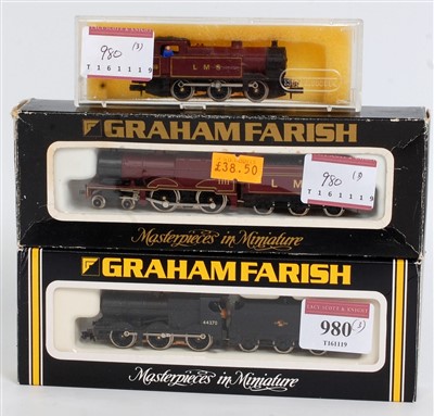 Lot 980 - Three Graham Farish 'N' gauge locos; 4F 0-6-0...