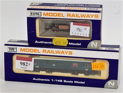 Lot 982 - Two Dapol 'N' gauge locos; ND-036A class 73,...