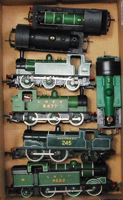 Lot 1036 - Shoebox containing 7 mixed make tank locos:...