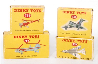 Lot 1953 - Four various boxed Dinky Toy aircraft to...