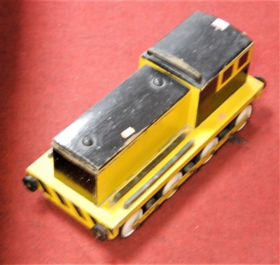 Lot 161 - A yellow and black painted wooden model...