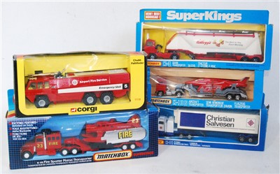 Lot 2310 - Five various Matchbox Superkings and Corgi...