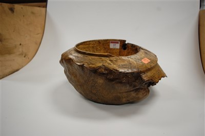 Lot 37 - A sycamore mortar and various ornamental eggs