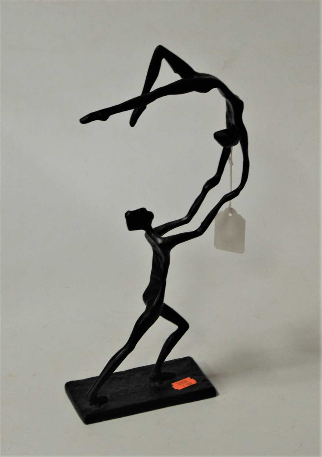 Lot 39 - A contemporary bronze figure of dancers,...