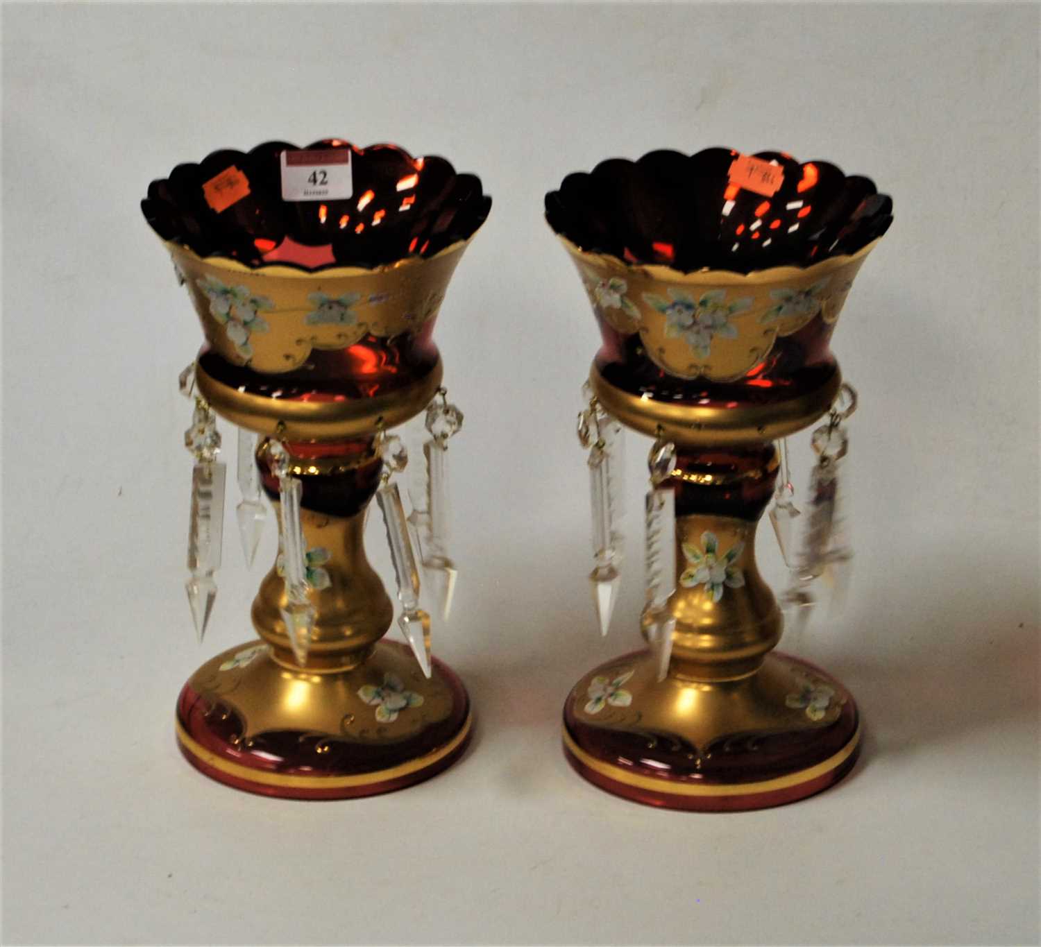 Lot 42 - A pair of early 20th century Bohemian style...