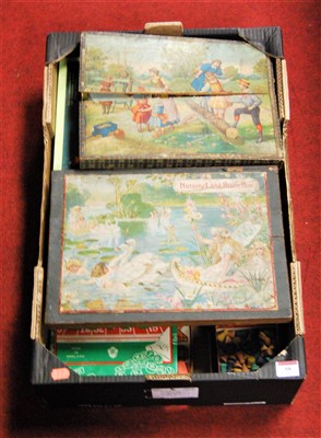 Lot 58 - A box of assorted childrens toys and games to...
