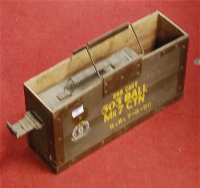 Lot 86 - A wooden ammunition trunk for a 303 MkVII...
