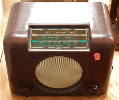 Lot 88 - A mid-20th century Bush bakelite cased radio