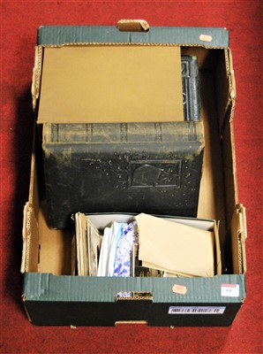 Lot 64 - A Victorian leather bound photo album,...