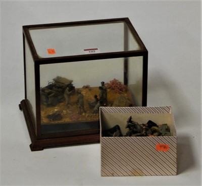 Lot 109 - A collection of plastic military figures,...