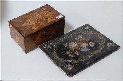 Lot 127 - A Victorian papier-mâché and mother of pearl...