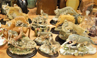 Lot 147 - A large collection of modern resin animal...