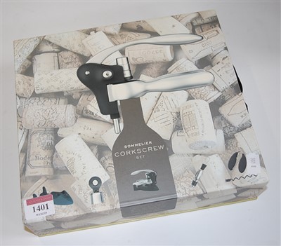 Lot 1401 - A boxed sommelier corkscrew set (appears unused)