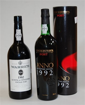 Lot 1253 - Warre's Vintage Port, 1982, one bottle; and a...