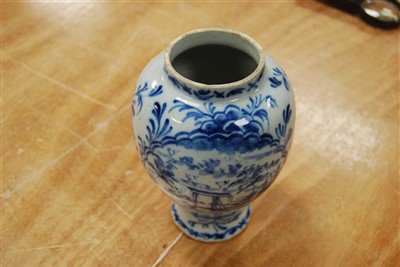 Lot 205 - A 19th century Dutch Delft blue & white vase...