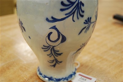 Lot 205 - A 19th century Dutch Delft blue & white vase...