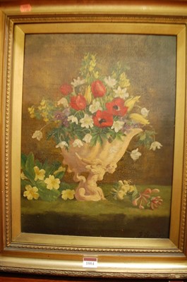 Lot 1004 - S. Pearson - Still life with wildflowers, oil...